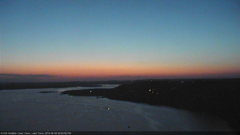 Lake Travis webcam, June 8, 2019 8:05 PM CT
