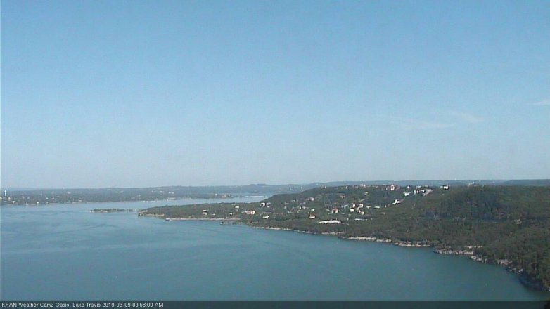 Lake Travis webcam, June 9, 2019 9:00 AM CT
