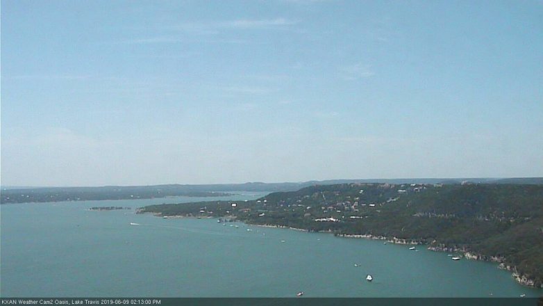 Lake Travis webcam, June 9, 2019 1:15 PM CT