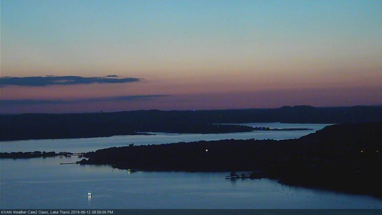 Lake Travis webcam, June 12, 2019 8:00 PM CT