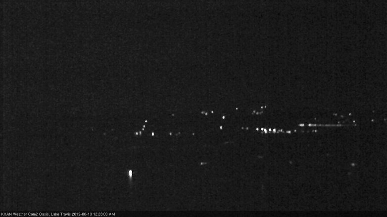Lake Travis webcam, June 12, 2019 11:25 PM CT
