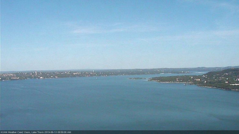 Lake Travis webcam, June 13, 2019 9:00 AM CT