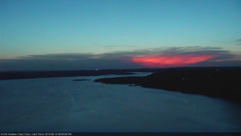 Lake Travis webcam, June 13, 2019 8:00 PM CT