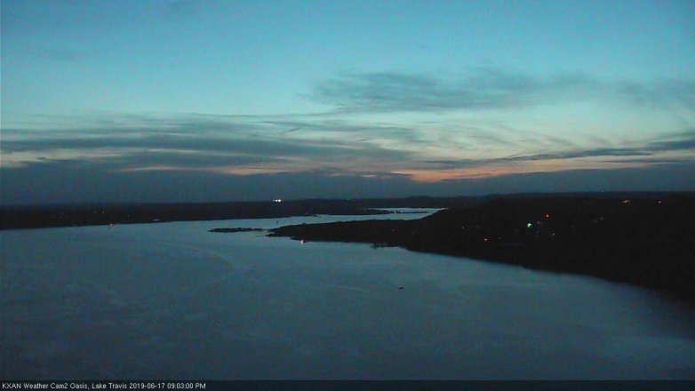 Lake Travis webcam, June 17, 2019 8:05 PM CT