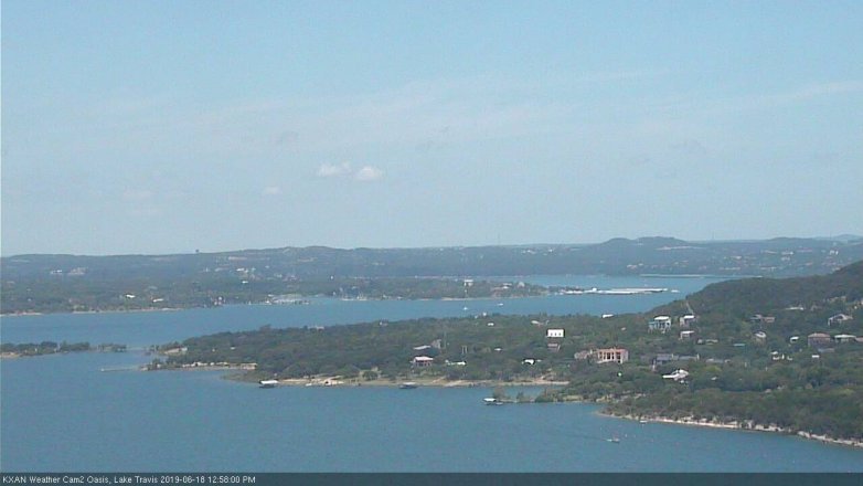 Lake Travis webcam, June 18, 2019 12:00 PM CT