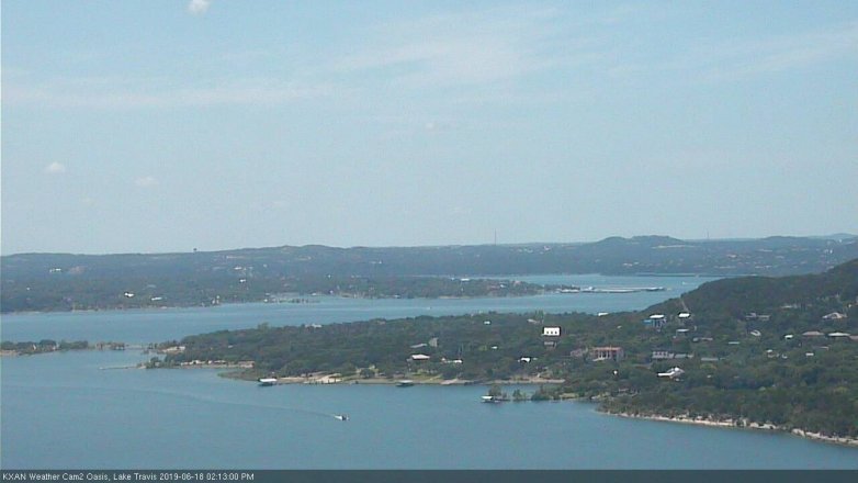Lake Travis webcam, June 18, 2019 1:15 PM CT