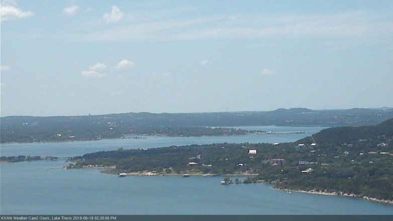 Lake Travis webcam, June 18, 2019 1:40 PM CT