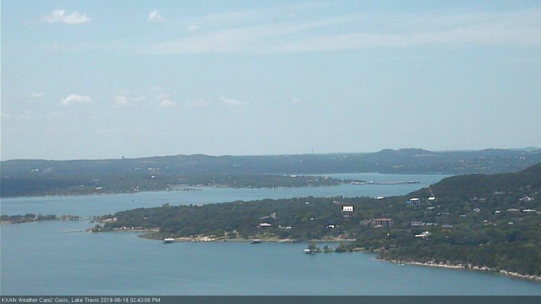 Lake Travis webcam, June 18, 2019 1:45 PM CT