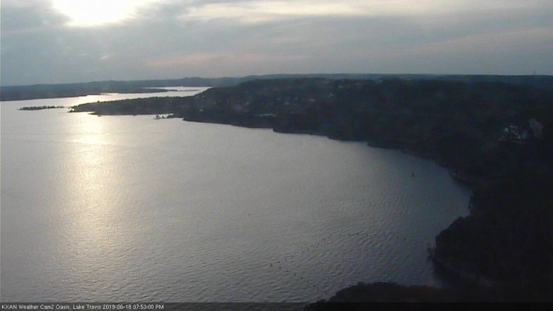 Lake Travis webcam, June 18, 2019 6:55 PM CT
