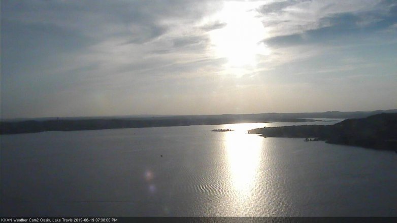 Lake Travis webcam, June 19, 2019 6:40 PM CT