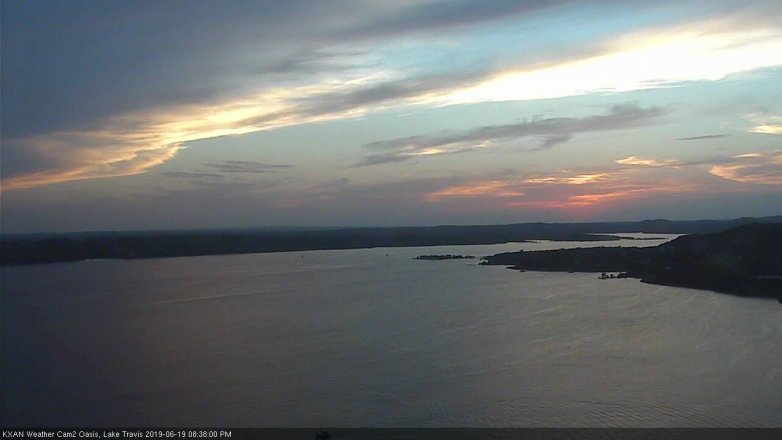 Lake Travis webcam, June 19, 2019 7:40 PM CT