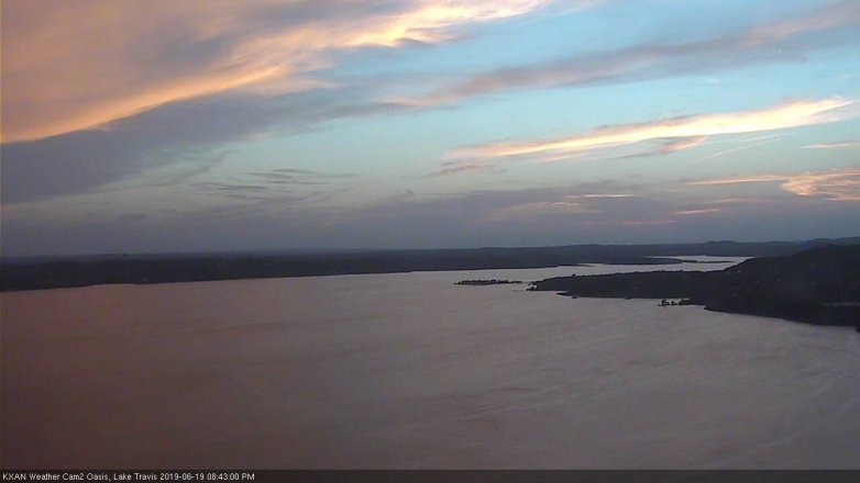 Lake Travis webcam, June 19, 2019 7:45 PM CT