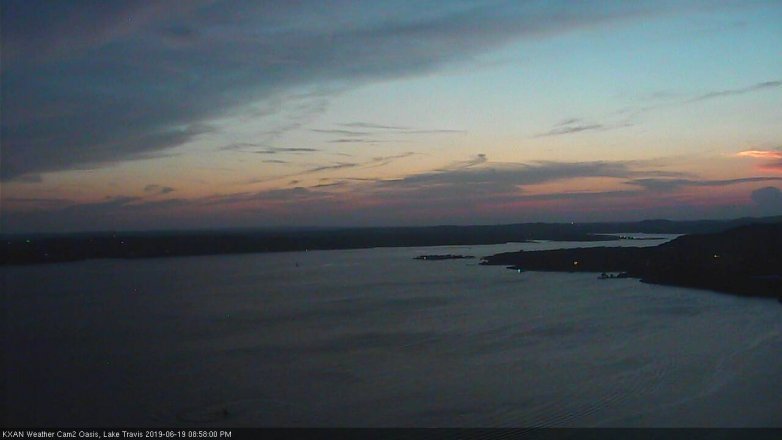 Lake Travis webcam, June 19, 2019 8:00 PM CT