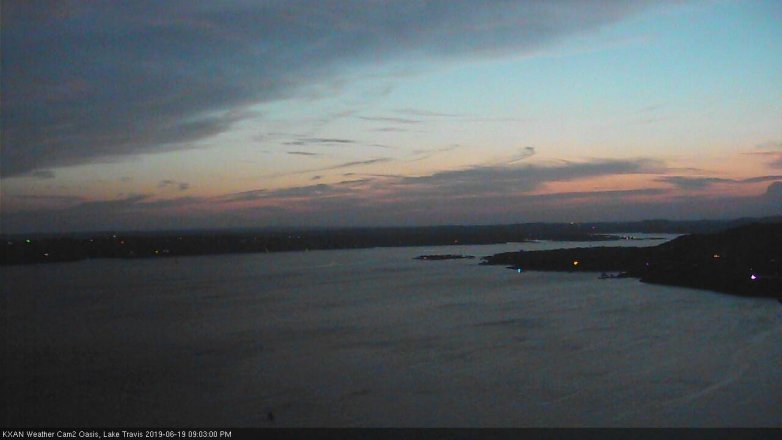 Lake Travis webcam, June 19, 2019 8:05 PM CT