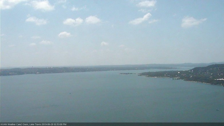 Lake Travis webcam, June 20, 2019 1:55 PM CT