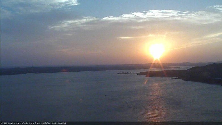Lake Travis webcam, June 20, 2019 7:25 PM CT