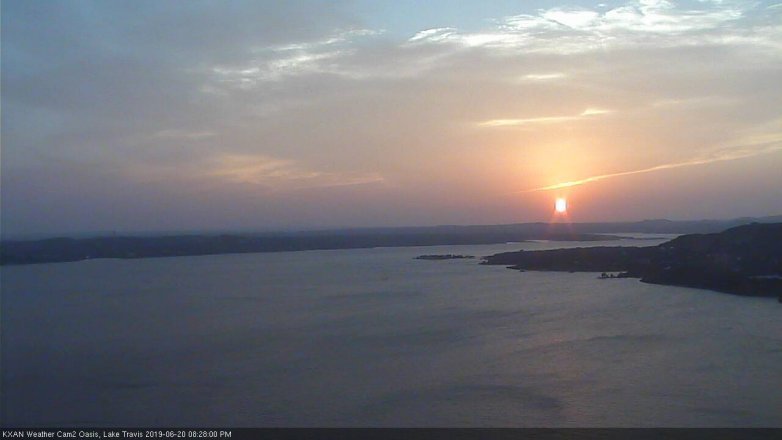Lake Travis webcam, June 20, 2019 7:30 PM CT