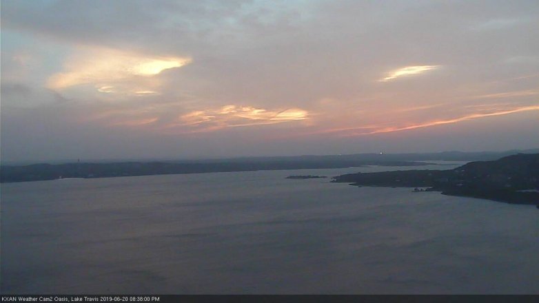 Lake Travis webcam, June 20, 2019 7:40 PM CT