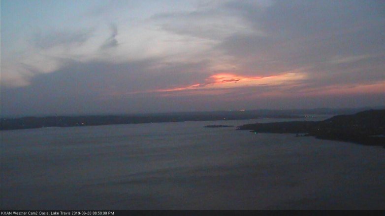 Lake Travis webcam, June 20, 2019 8:00 PM CT