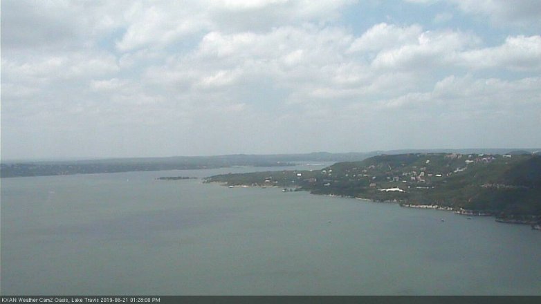 Lake Travis webcam, June 21, 2019 12:30 PM CT