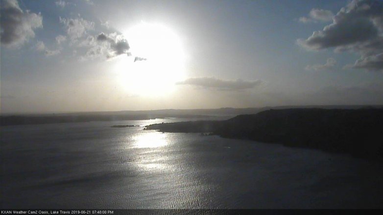 Lake Travis webcam, June 21, 2019 6:50 PM CT