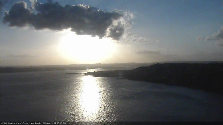 Lake Travis webcam, June 21, 2019 6:55 PM CT