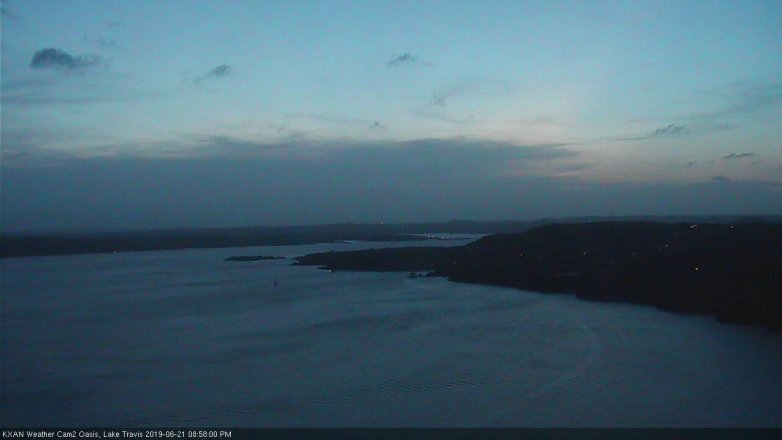 Lake Travis webcam, June 21, 2019 8:00 PM CT