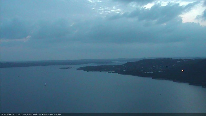 Lake Travis webcam, June 22, 2019 7:45 PM CT