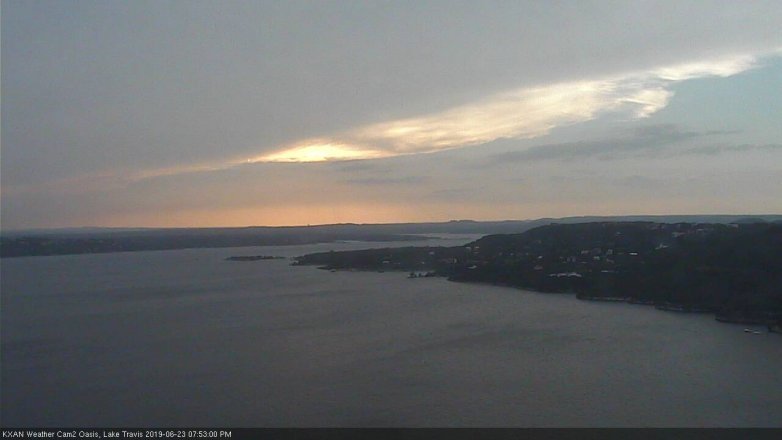 Lake Travis webcam, June 23, 2019 6:55 PM CT