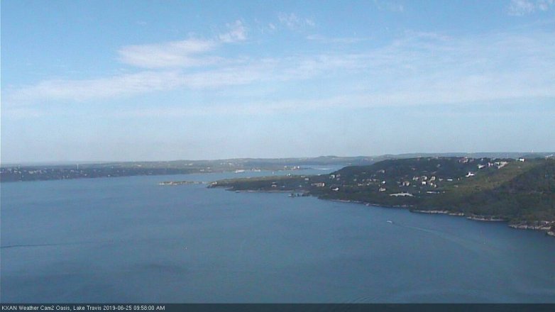 Lake Travis webcam, June 25, 2019 9:00 AM CT