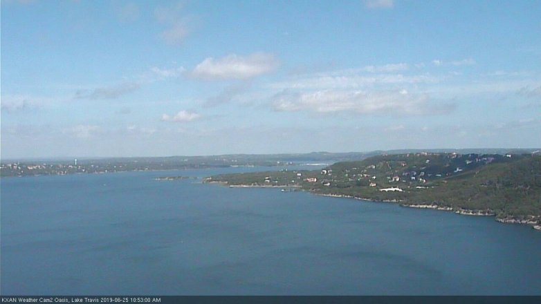 Lake Travis webcam, June 25, 2019 9:55 AM CT