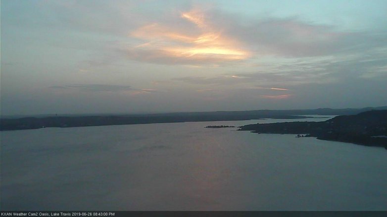 Lake Travis webcam, June 26, 2019 7:45 PM CT
