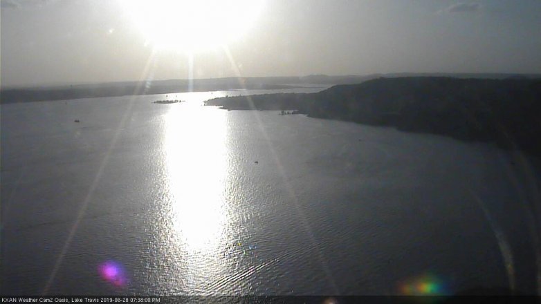 Lake Travis webcam, June 28, 2019 6:40 PM CT