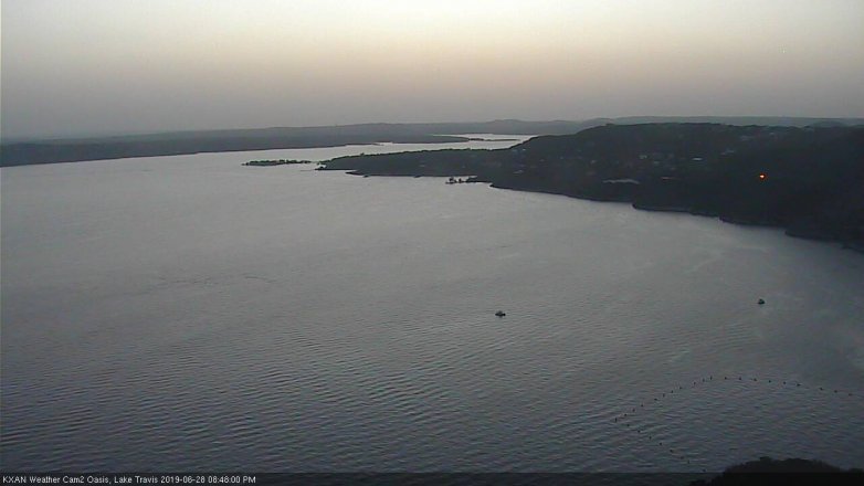 Lake Travis webcam, June 28, 2019 7:50 PM CT