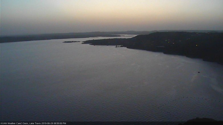 Lake Travis webcam, June 28, 2019 8:00 PM CT