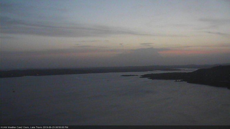 Lake Travis webcam, June 29, 2019 8:00 PM CT
