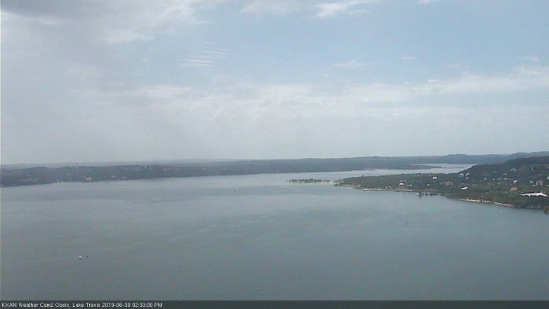 Lake Travis webcam, June 30, 2019 1:35 PM CT