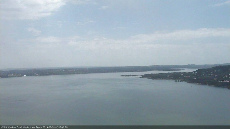Lake Travis webcam, June 30, 2019 1:40 PM CT