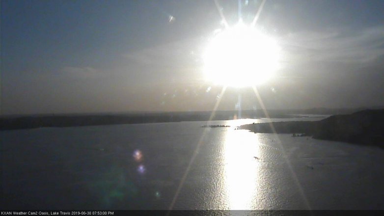 Lake Travis webcam, June 30, 2019 6:55 PM CT