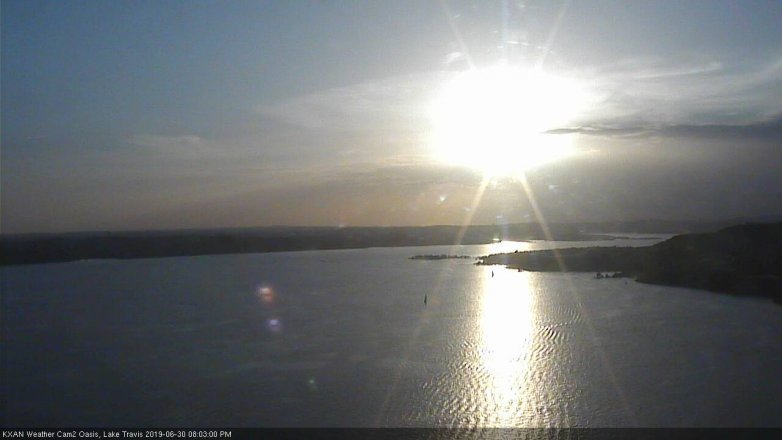 Lake Travis webcam, June 30, 2019 7:05 PM CT