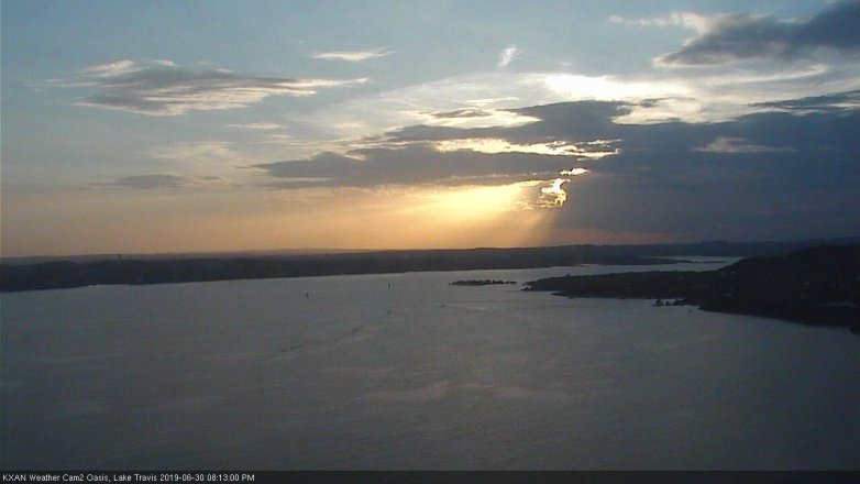 Lake Travis webcam, June 30, 2019 7:15 PM CT
