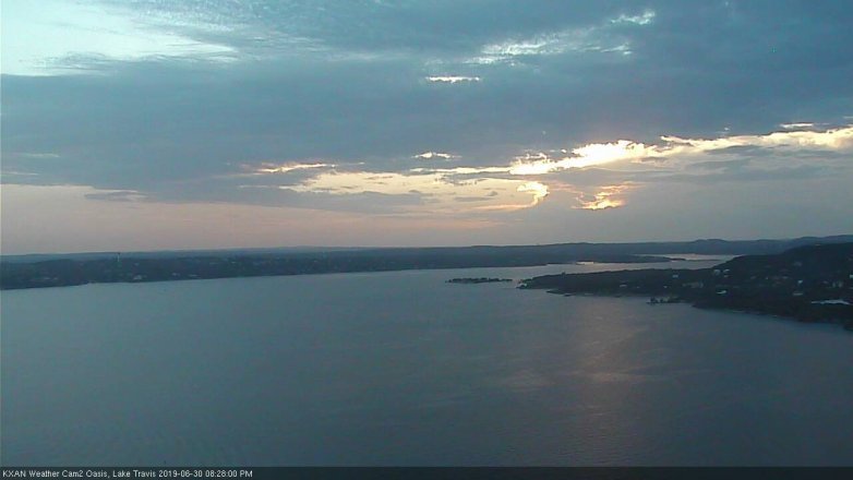 Lake Travis webcam, June 30, 2019 7:30 PM CT