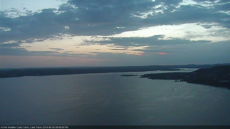 Lake Travis webcam, June 30, 2019 7:50 PM CT