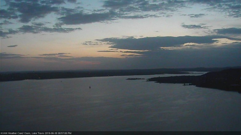 Lake Travis webcam, June 30, 2019 8:00 PM CT