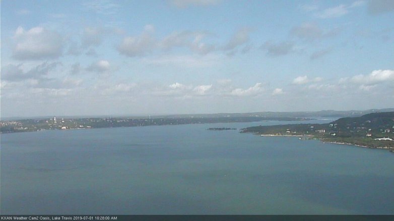 Lake Travis webcam, July 1, 2019 9:30 AM CT