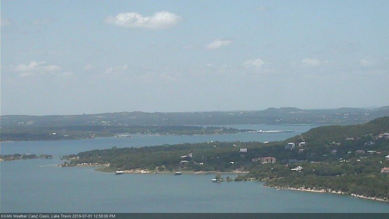 Lake Travis webcam, July 1, 2019 12:00 PM CT