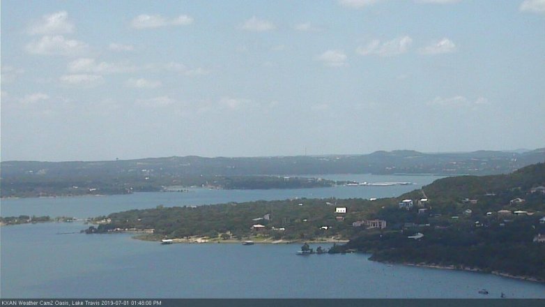 Lake Travis webcam, July 1, 2019 12:50 PM CT
