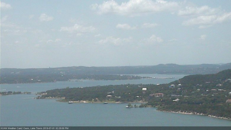 Lake Travis webcam, July 1, 2019 1:30 PM CT