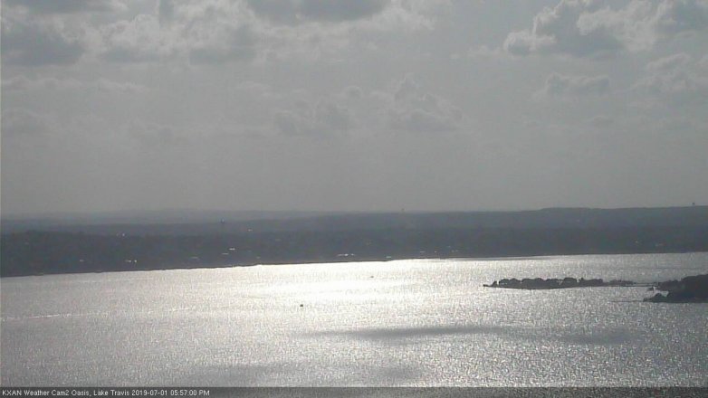 Lake Travis webcam, July 1, 2019 5:00 PM CT