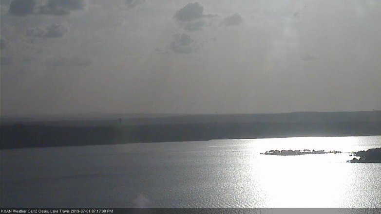 Lake Travis webcam, July 1, 2019 6:20 PM CT